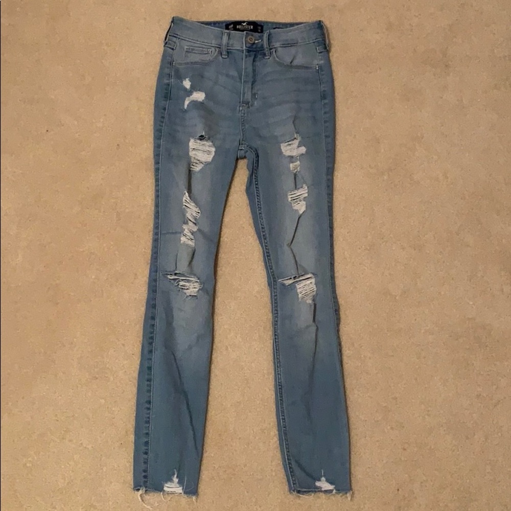 Light Wash Ripped Hollister Skinny Jeans